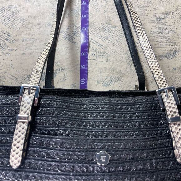 Eric Javits Jav III Squishee Tote Bag, Black/Bone - Picture 14 of 15